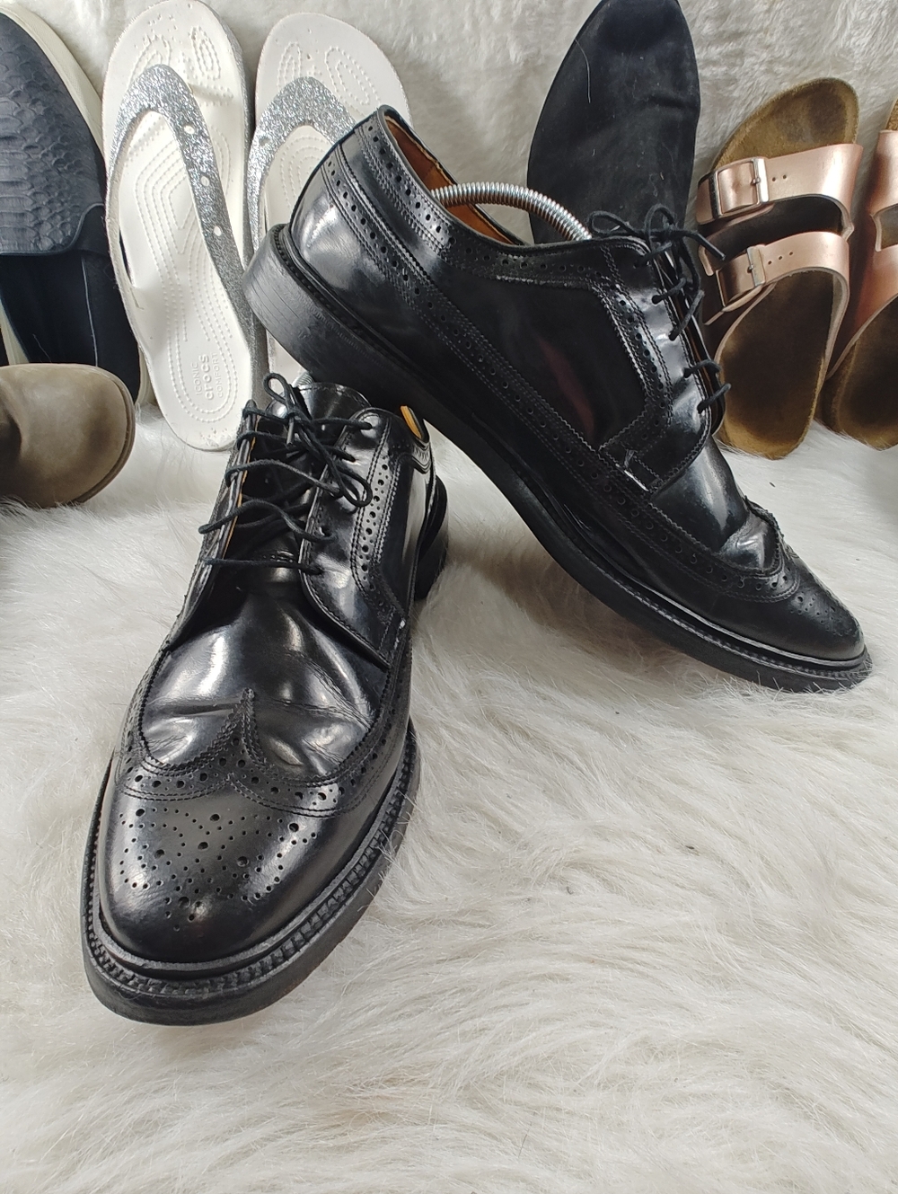 Allen Edmonds MacNeil Black Leather Wingtip Dress Shoes Men’s Size 12 D USA - Picture 4 of 14